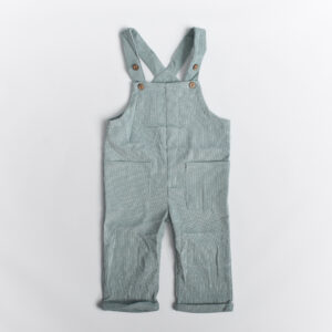 Dungarees with longer style leg and pocket detail blue
