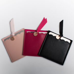 Stainless steel mirror in PU leather case range