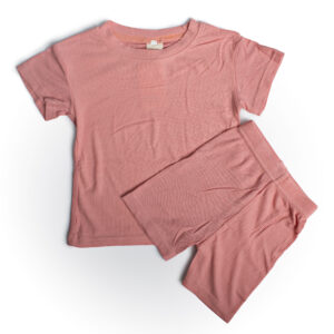 Kidstales RIBBED Short & T-shirt sets pink